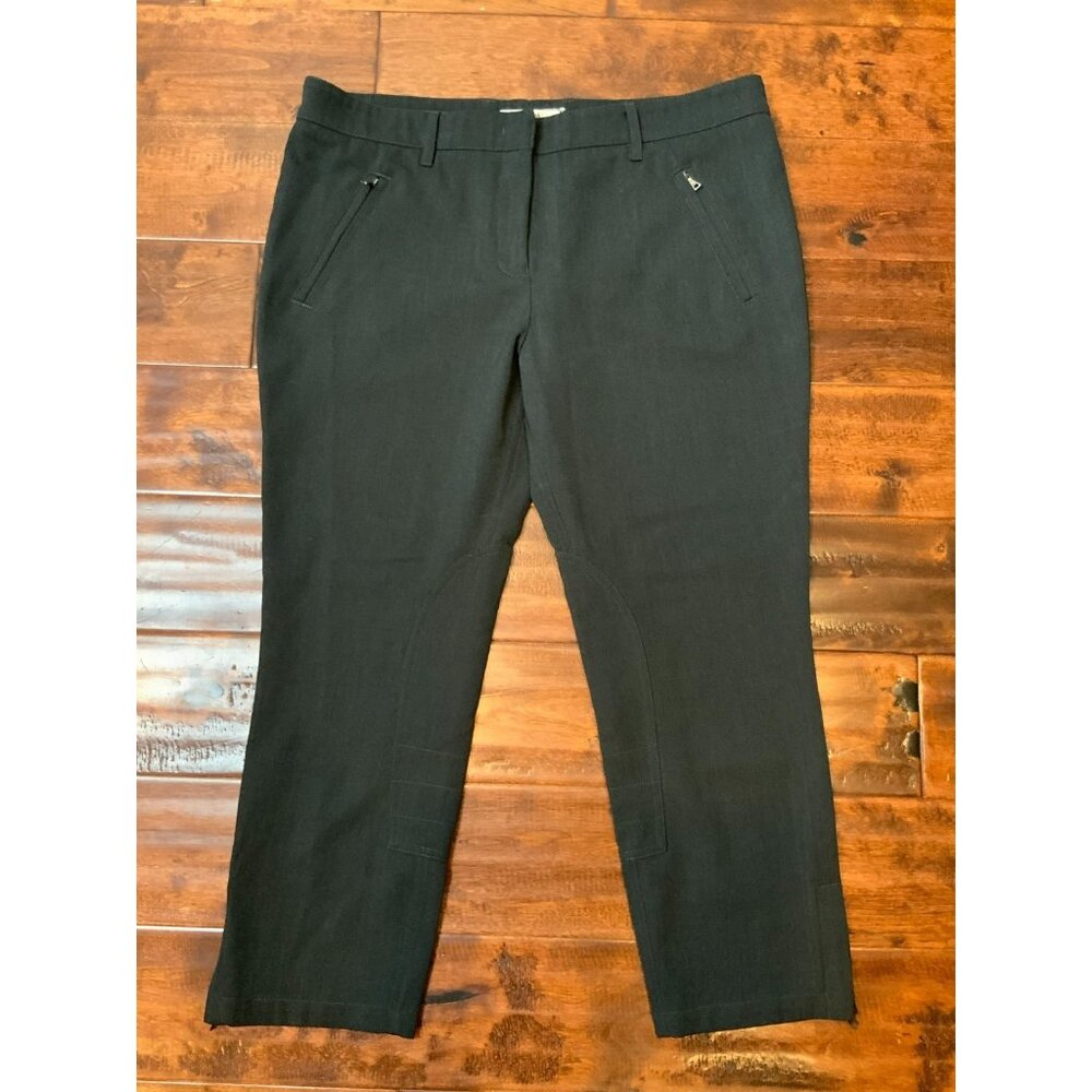 Prada Charcoal Gray Black Wool Ankle Cropped Riding Pants, Size 10 | 46